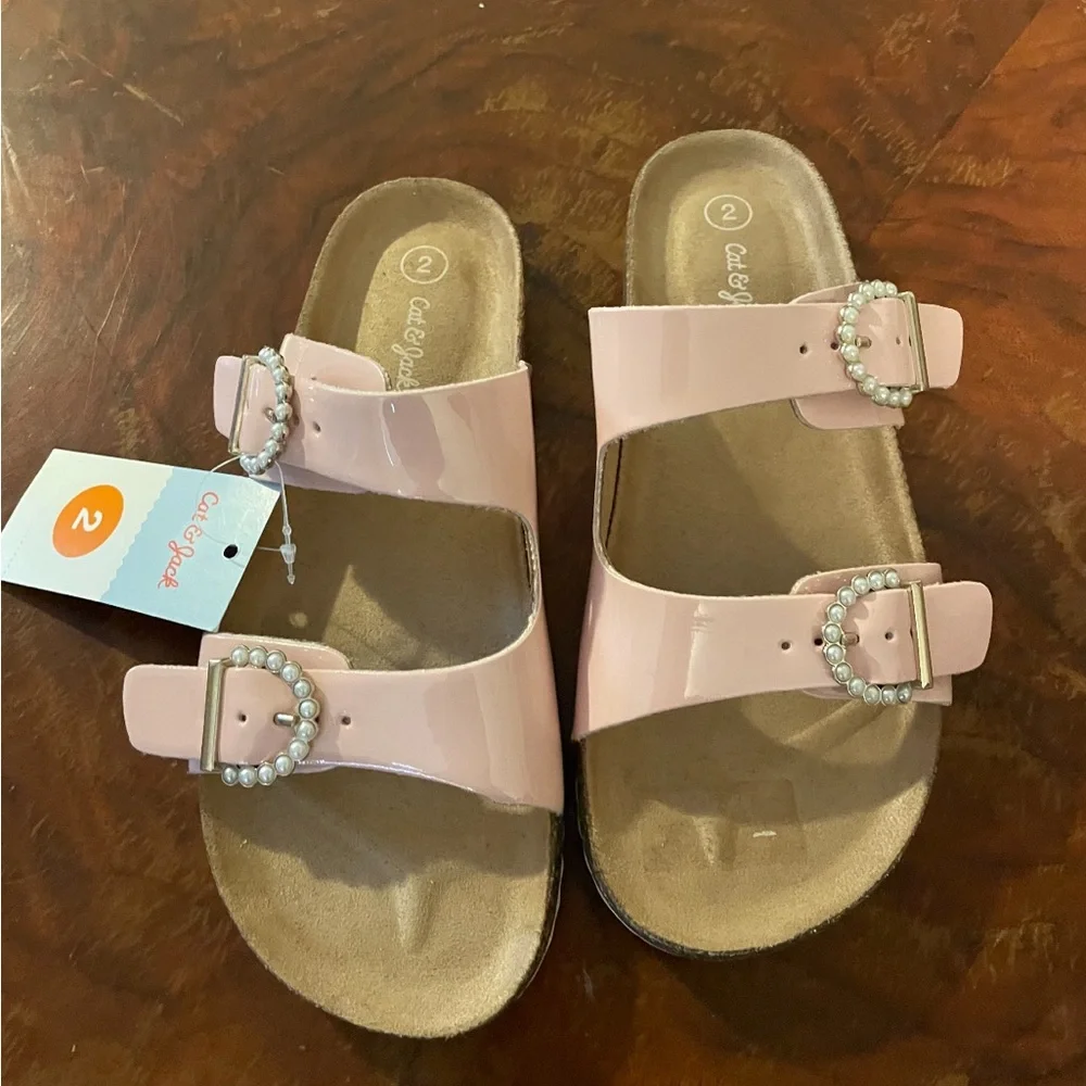 Cat & Jack Pink Sandals with Adjustable Straps new
